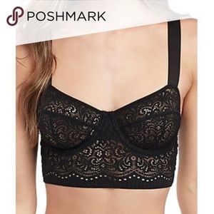 free people black lace bustier bralette!